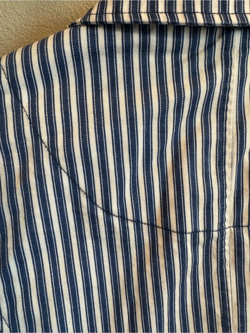 Tribal Blue and White Striped Coastal Button-Up Jacket Size M - Picture 13 of 13
